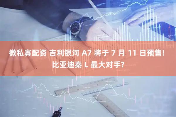 微私寡配资 吉利银河 A7 将于 7 月 11 日预售! 比亚迪秦 L 最大对手?